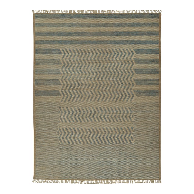 Rug & Kilim’s Modern Rug with Beige-brown Geometric Patterns - 6x9 For Sale