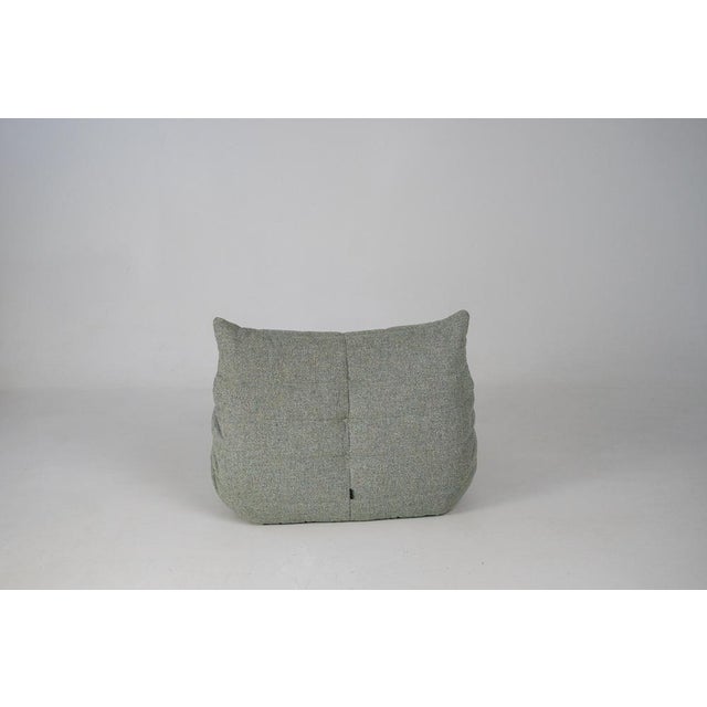 1970s Togo Lounge Chair and Pouf in Melange Tweed Fabric by Michel Ducaroy for Ligne Roset, 1973, Set of 2 For Sale - Image 5 of 18