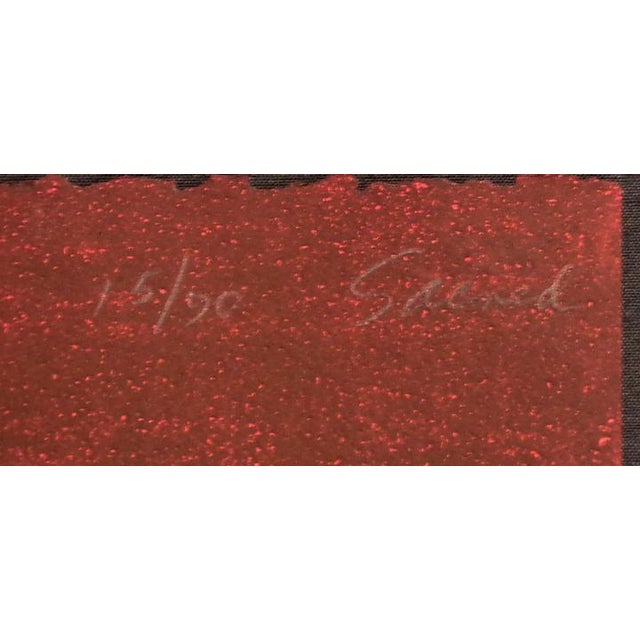 1970s "Sacred Land" Western Landscape Signed and Numbered Collagraph by by John Ross - a Pair For Sale In Denver - Image 6 of 9