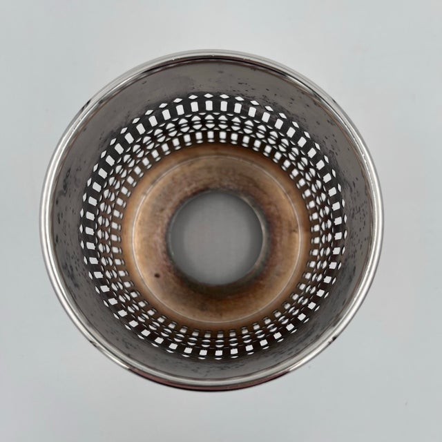 Mid 20th Century Mid-Century Sheffield Silver Co. Silverplate Pierced Wine Bottle Holder For Sale In New York - Image 6 of 11