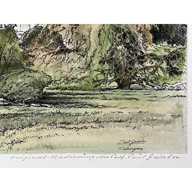 Black Original Color Etching the White House Washington d.c. By Paul Geissler Circa 1923 For Sale - Image 8 of 8