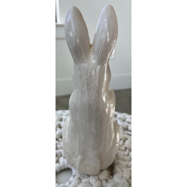 Off-white Mid-Century White Ceramic Rabbit Figurine For Sale - Image 8 of 10