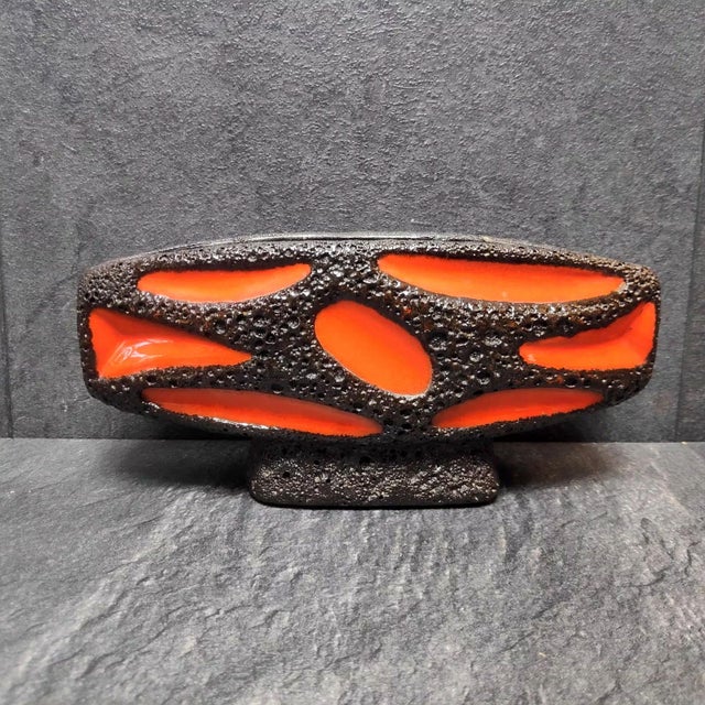 Vase with Fat Lava Glaze from Roth Keramik For Sale - Image 4 of 9