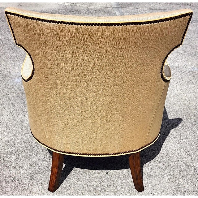 Stanford Furniture Regency Art Deco Lounge Chair With Shagreen Stingray Fabric For Sale In Miami - Image 6 of 16