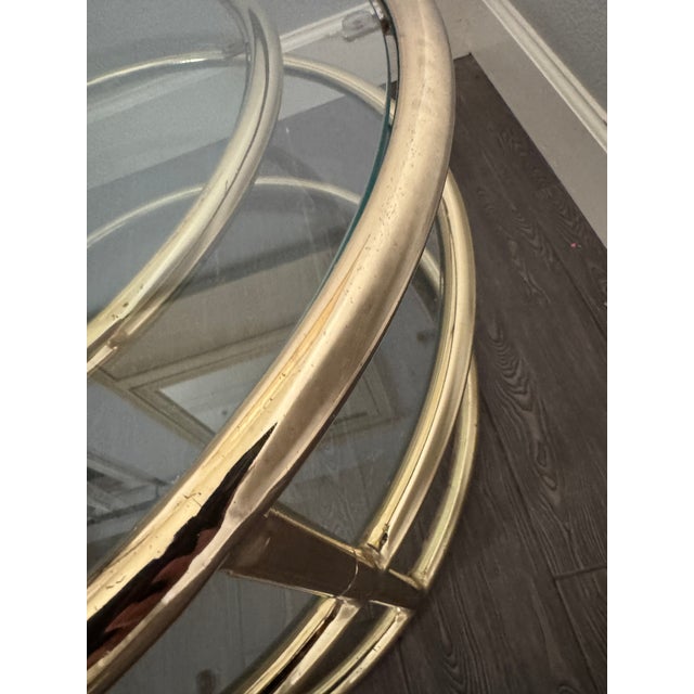 1970s Glam Tiered Swivel Cocktail Table in the Style of Milo Baughman For Sale - Image 11 of 11