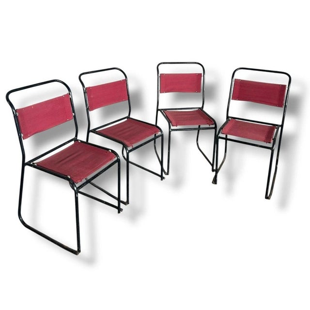 Metal Tubular Metal Dining Chairs, 1960s, Set of 4 For Sale - Image 7 of 9