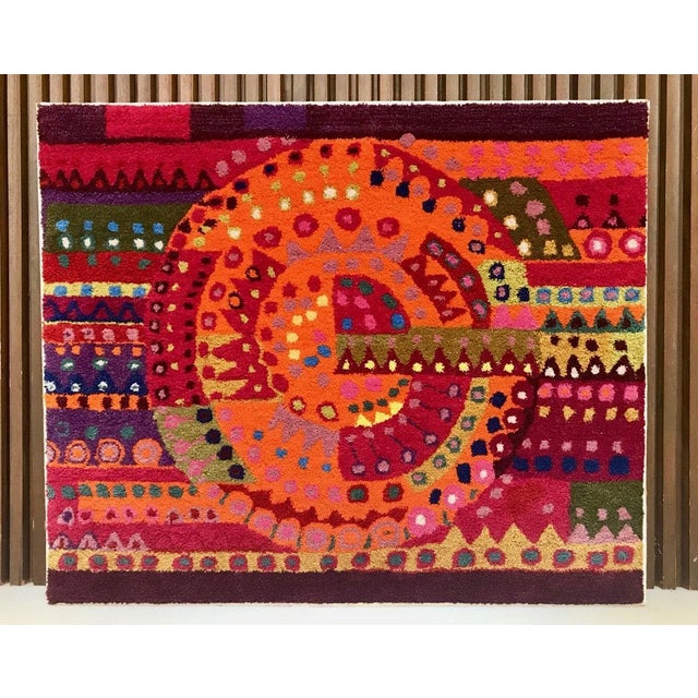 Modern German Modernist Art Wall Rug from Tetex Munich, 1960s For Sale - Image 3 of 14