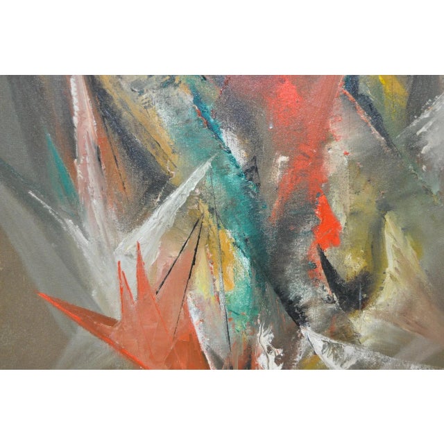1960s Harriet Thorpe "Fire Bird" Original Abstract Oil Painting C. For Sale - Image 5 of 7