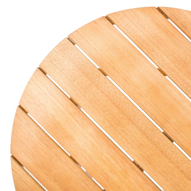 Modern Contemporary Wood Bistro Set in Natural - 3 Pieces For Sale - Image 3 of 5