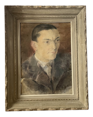 French Artist, Portrait of a Man, Early 20th Century, Pastel Drawing, Framed