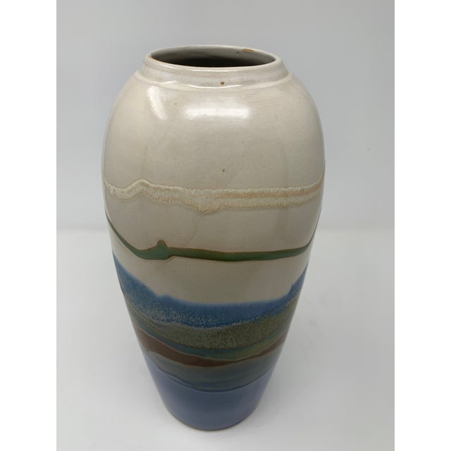 Mid Century Modern Multi-Color Striped Vase For Sale - Image 11 of 11