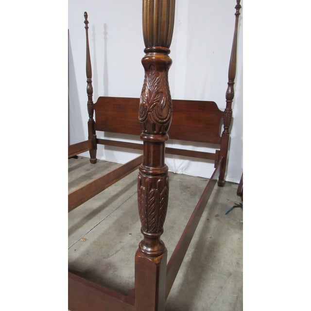 1980s 1980s American Drew Cherry King Size Poster Bed Rice For Sale - Image 5 of 10