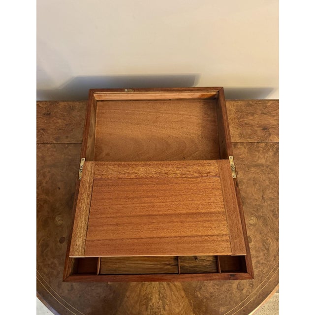 Antique Victorian Walnut Tunbridge Ware Inlaid Writing Slope, 1860 For Sale - Image 6 of 8