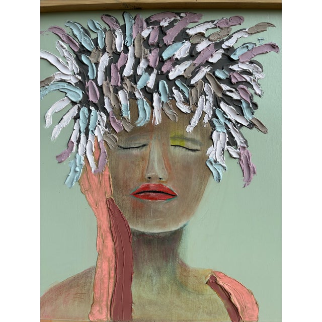 Contemporary Crowned in Color Boho Chic Painting For Sale - Image 3 of 9