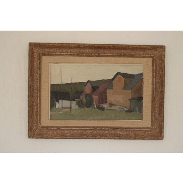Mid-Century Modern Björn Hallström, Neighbours, 1960s, Oil on Panel, Framed For Sale - Image 3 of 13