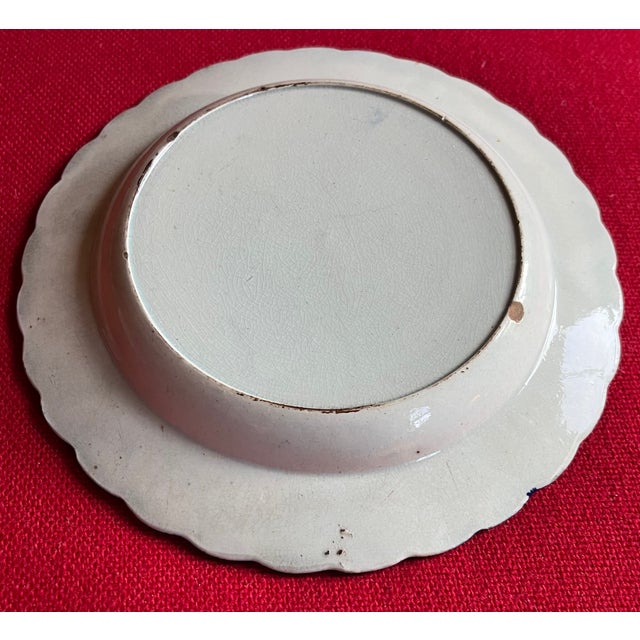 Ceramic Antique Early 19th Century English Blue Feather Edge Plate With Thomas Moore Poem For Sale - Image 7 of 8
