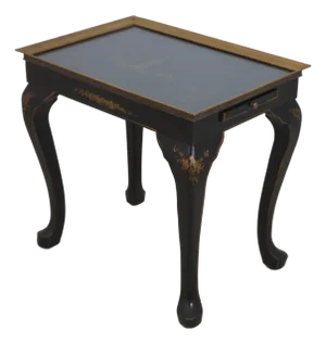 Vintage Chinoiserie Decorated Glass Top Occasional Table