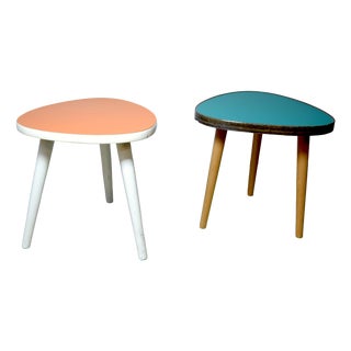 Vintage Kidney Shaped Plant Tables, 1950s, Set of 2 For Sale