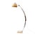 This large arc floor lamp from the 1970s combines a wide, sweeping chrome arc with a solid travertine base and a spherical...