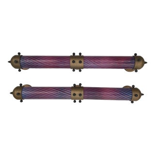 Art Deco Hand Blown Glass Sconces - a Pair For Sale