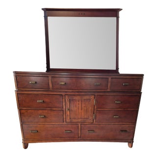 Mission Revival Dresser & Mirror Set For Sale
