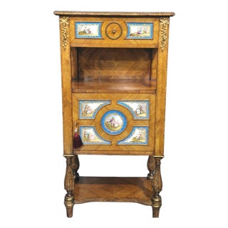 Small Satinwood and Sevres Plaque Cabinet, 1880 For Sale