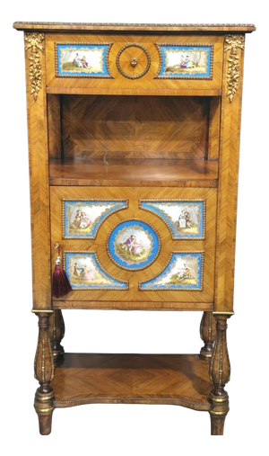 Small Satinwood and Sevres Plaque Cabinet, 1880
