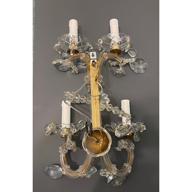 Large Crystal Maria Teresa Sconces, Set of 2 For Sale - Image 3 of 11