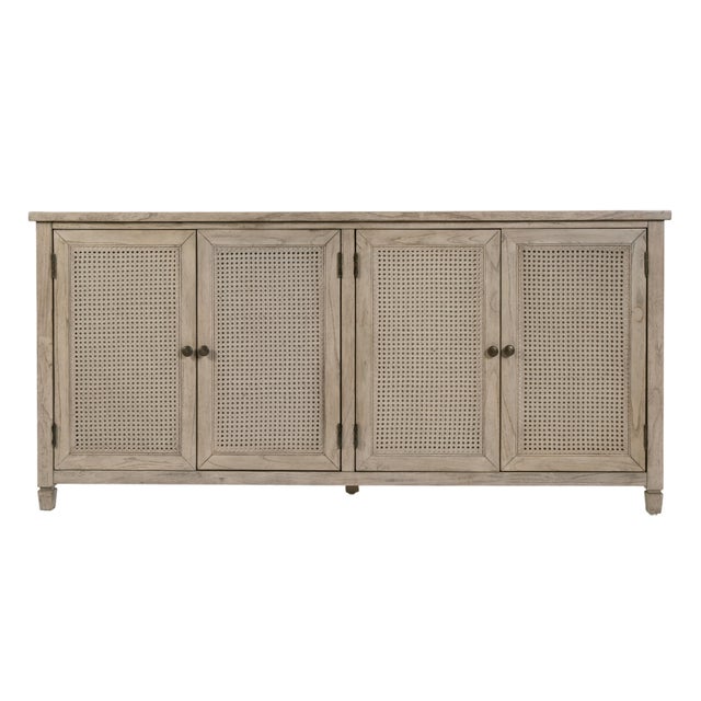 2020s Flagstaff 70 in. W Rectangular Cane 4 Door Sideboard, Desert Sand For Sale - Image 5 of 11