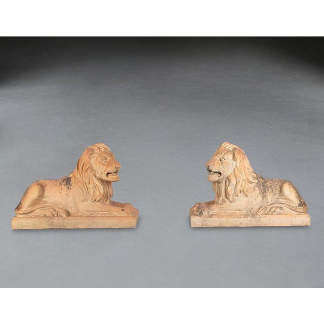 J M Craig, Large Lion Statues, 19th Century, Terracotta, Set of 2 For Sale - Image 13 of 13