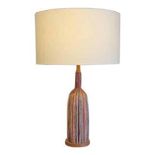 A Colorful Fratelli Fanciullacci Sgraffito Striped Table Lamp (Italy) For Sale