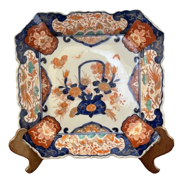 Large Japanese Hand Painted Imari Plate, 1900s For Sale