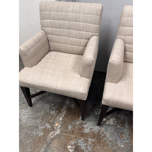 Hickory White Hickory White Channel Tufted Lounge Armchairs, Pair For Sale - Image 4 of 12