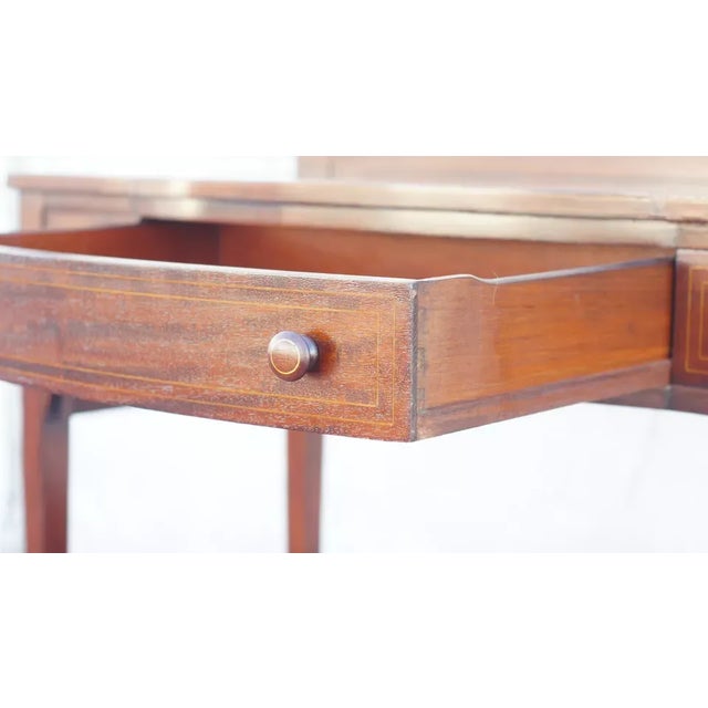 Mahogany Sheraton Server Sideboard Table Antique 20th Century Refinished For Sale - Image 9 of 11