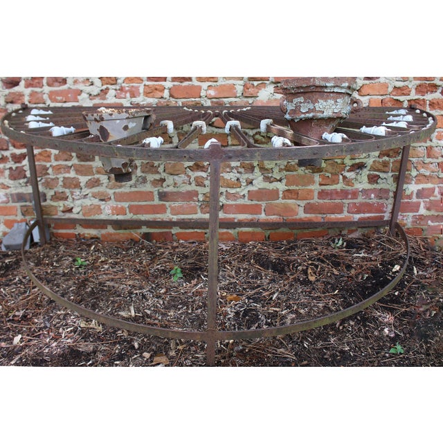 French 19th Century Mid-French Iron Fan Light Converted Table For Sale - Image 3 of 7