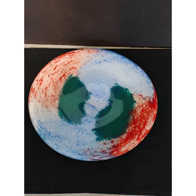 Abstract 1970s Murano Attributed Fused Glass Speckled Platter For Sale - Image 3 of 6