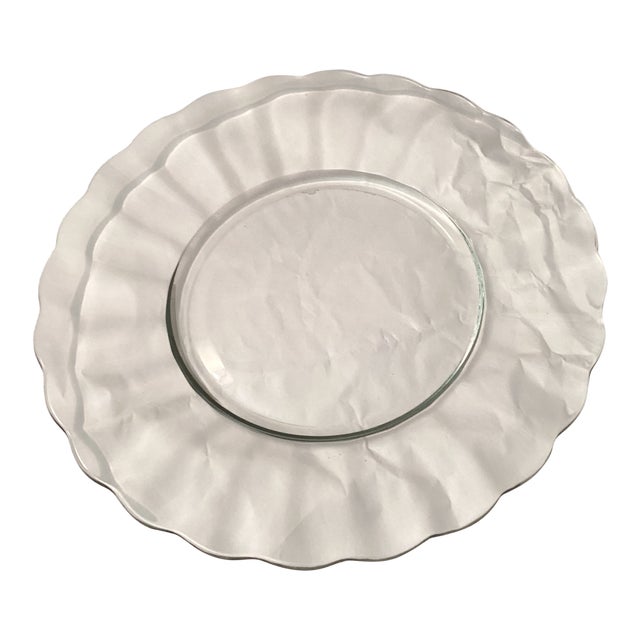 Large Vintage Glass Torte Platter For Sale