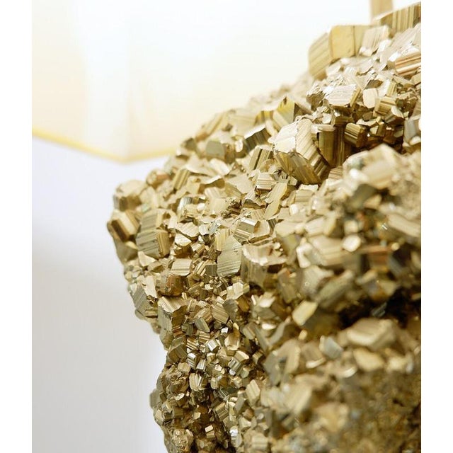 Willy Daro Mid-Century Pyrite Stone Table Lamp For Sale - Image 4 of 15