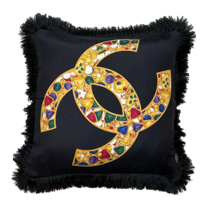 Chanel CC Logo Vintage Silk Scarf Pillow