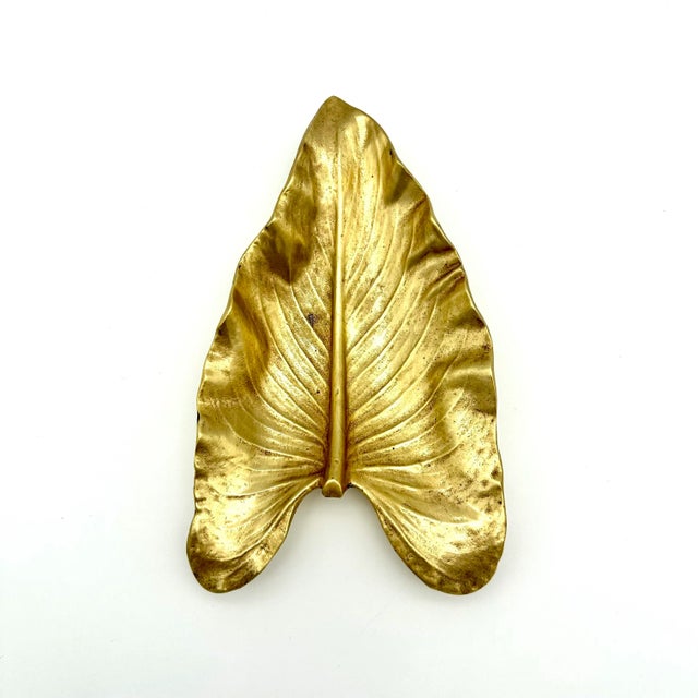 Virginia Metalcrafters 1945 Hand Cast Brass Calla Lily Leaf Jewelry Dish by Virginia Metal Crafters For Sale - Image 4 of 7