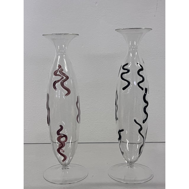 1980s Glass Vases from La Murrina, 1985, Set of 2 For Sale - Image 5 of 5