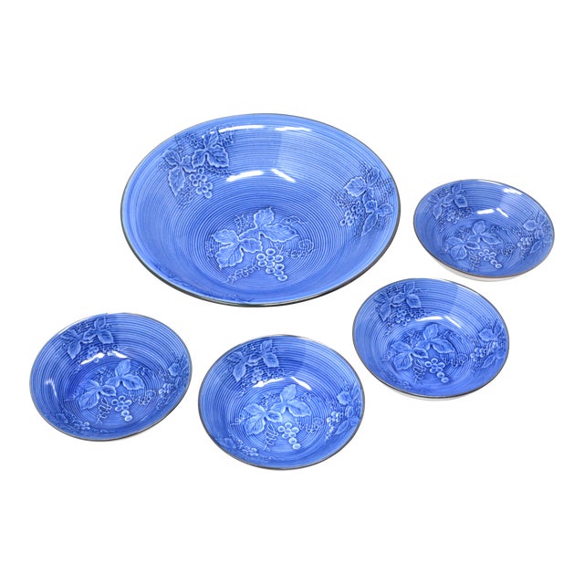 Vintage Ceramic Embossed Grapes Serving Bowls Set of 5 Chairish