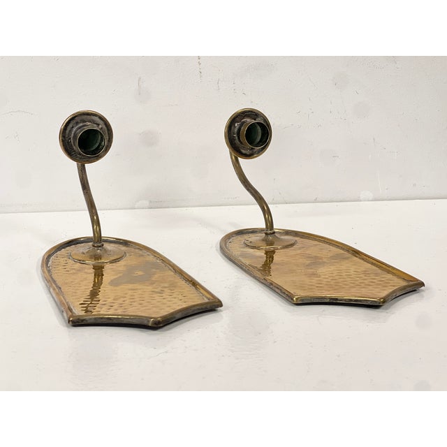 Metal Hammered Brass Wall Sconces, 1960s, Set of 2 For Sale - Image 7 of 10