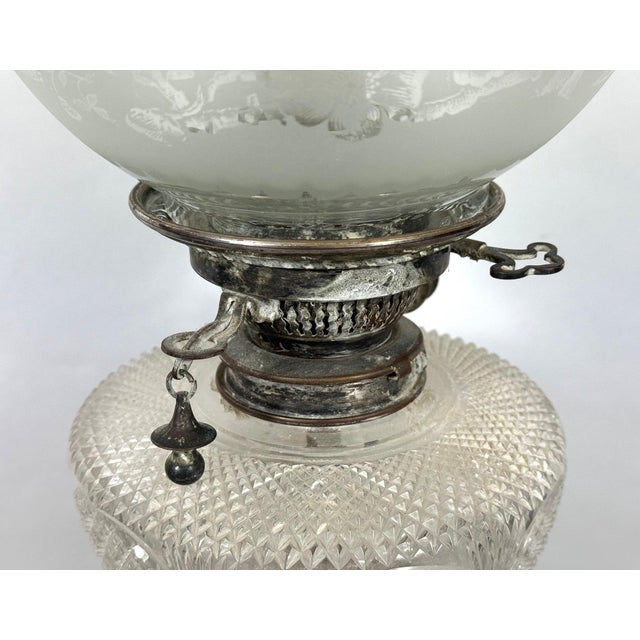 Monumental 1875 Sheffield Sterling Silver & Cut Glass Corinthian Banquet Lamp For Sale - Image 10 of 18