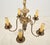 Restored Vintage Colonial Five Arm Brass Chandelier For Sale - Image 6 of 7