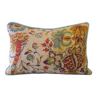 English Printed Linen Pillow For Sale