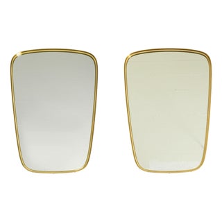 Mid-Century Modern Wall Mirrors with Brass Frames from Münchener Zierspiegel, 1950s, Set of 2 For Sale