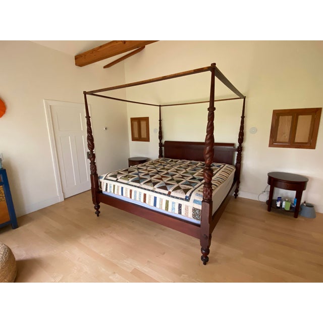 Spanish Vintage Ca 1989 Canopy King Size Bed, Frame Only For Sale - Image 3 of 4