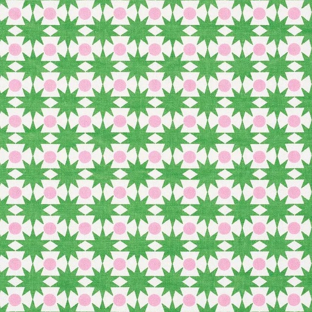 Sample - Schumacher X Studio Bon Cosmos Fabric in Watermelon For Sale