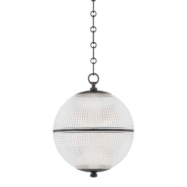 Hudson Valley Lighting Mark D. Sikes Sphere No. 3 1-Light Small Pendant, Distressed Bronze For Sale